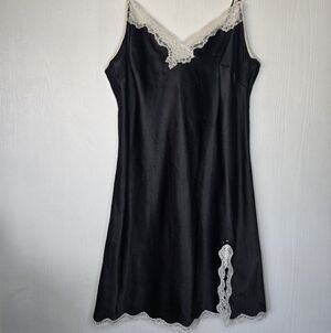 Victoria's Secret Black Slip with White Lace